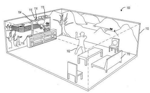 Es entsteht eine 3D-Umgebung, in der man mit virtuellen Gegenstnden interagiert (Bild: Microsoft)