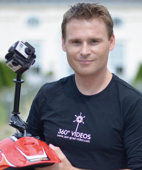 Alessandro Dimas mit seiner 360-Grad-Videokamera (Bild: Dimas Technologies)