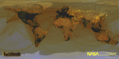 Die schwarzen Bereiche auf der Weltkarte sind Facebook-Nutzer-Land (Bild: Ian Wojtowicz)