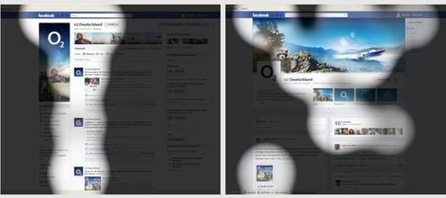 Eyetracking-Analyse des neuen Facebook-Profils am Beispiel der O2-Unternehmensseite (Bild: Explido)