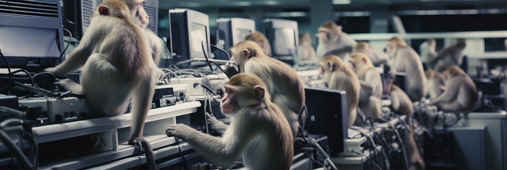 Auch in der IT gilt: Wer Peanuts bezahlt, bekommt nur Affen als Mitarbeitende (Bild: Midjourney/jg)