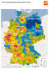 Preview von Landkarte der deutschen Kaufkraft in Millionen Euro pro Quadratkilometer - Kaufkraftdichte 2014